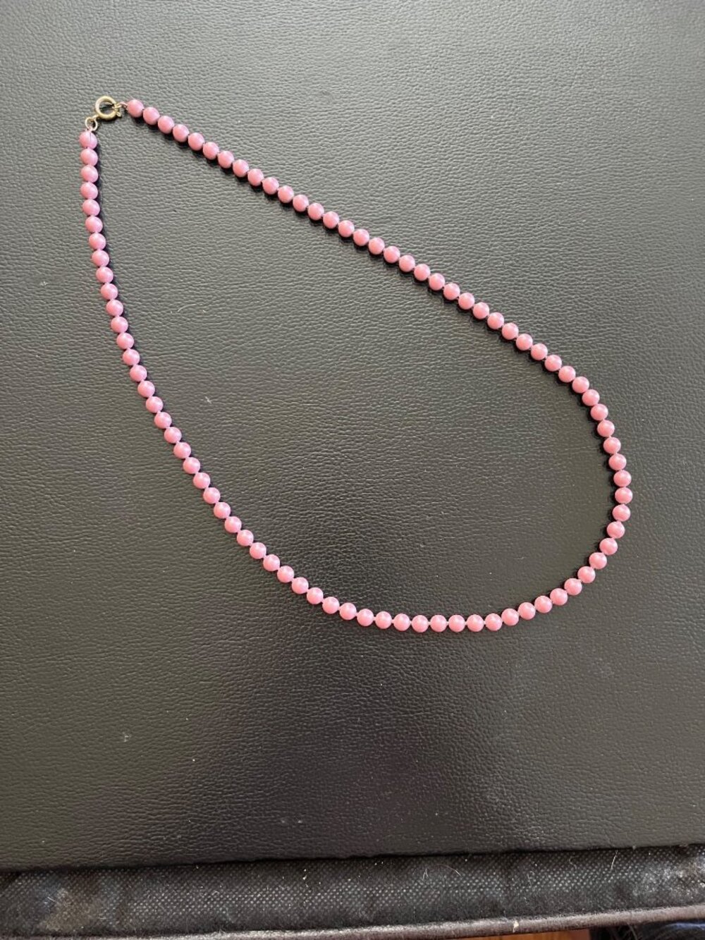 Pink Beaded Necklace With Gold-Tone Clasp - 18 Inches Long - Picture 2 of 4